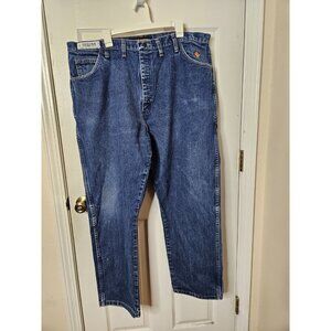 Wrangler  Flame Resistant Mens Blue Jeans 4 CAT 2 Riggs Workwear  44x32